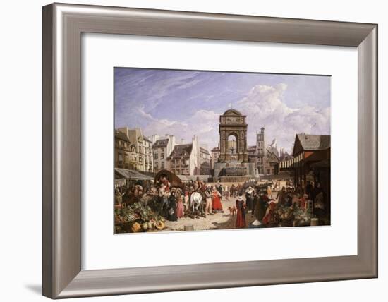 A View of the Market and Fountain of the Innocents, Paris-John James Chalon-Framed Giclee Print