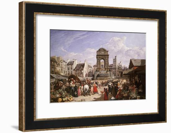 A View of the Market and Fountain of the Innocents, Paris-John James Chalon-Framed Giclee Print