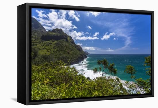 A View of the Na Pali Coast from the Kalalau Trail-Andrew Shoemaker-Framed Premier Image Canvas