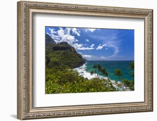 A View of the Na Pali Coast from the Kalalau Trail-Andrew Shoemaker-Framed Photographic Print