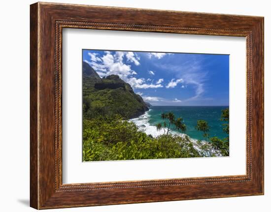 A View of the Na Pali Coast from the Kalalau Trail-Andrew Shoemaker-Framed Photographic Print