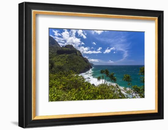 A View of the Na Pali Coast from the Kalalau Trail-Andrew Shoemaker-Framed Photographic Print