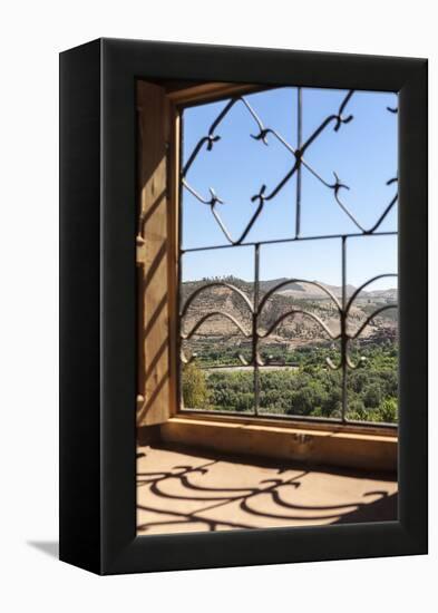 A View of the Ourika Valley as Glimpsed Through the Window of a Traditional Berber House-Charlie Harding-Framed Premier Image Canvas