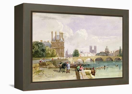 A View of the Pavillon de Flore and the Tuileries from the Seine, Notre Dame, Paris, 1829-David Cox-Framed Premier Image Canvas