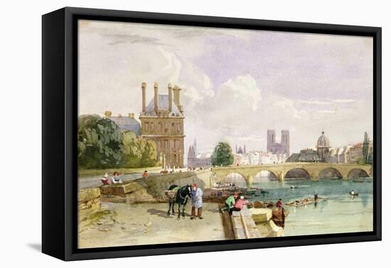 A View of the Pavillon de Flore and the Tuileries from the Seine, Notre Dame, Paris, 1829-David Cox-Framed Premier Image Canvas