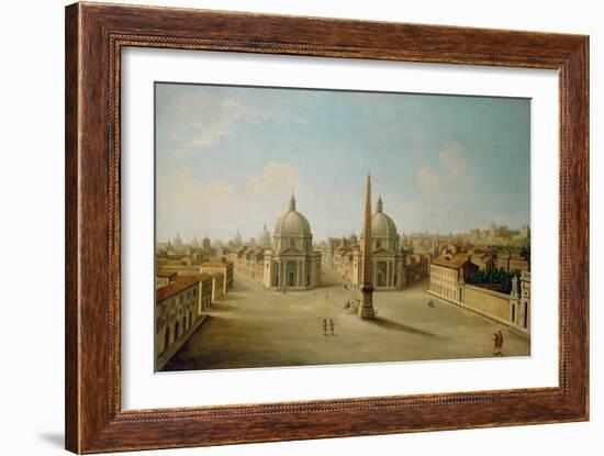 A View of the Piazza Del Popolo-Antonio Joli-Framed Giclee Print