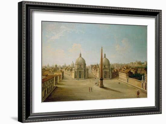 A View of the Piazza Del Popolo-Antonio Joli-Framed Giclee Print