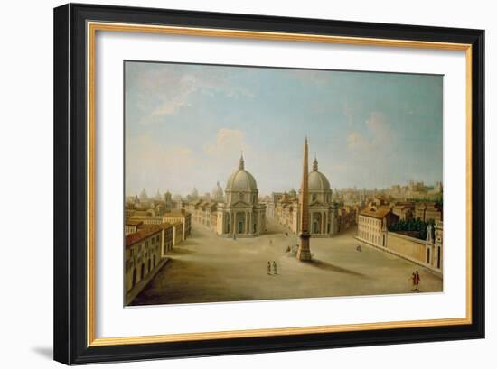 A View of the Piazza Del Popolo-Antonio Joli-Framed Giclee Print