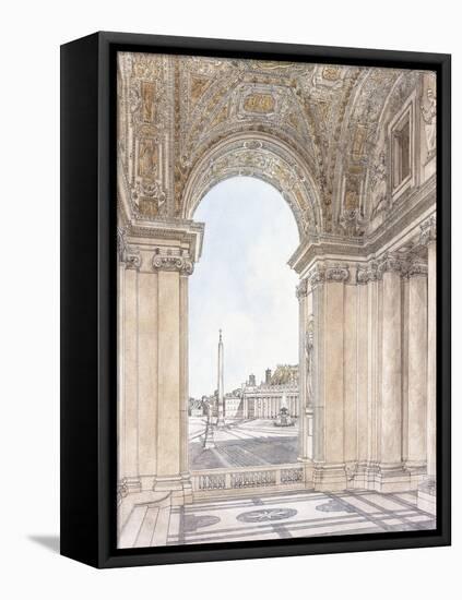 A View of the Piazza San Pietro-Giacomo Quarenghi-Framed Premier Image Canvas