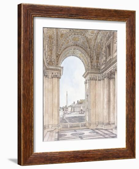 A View of the Piazza San Pietro-Giacomo Quarenghi-Framed Giclee Print