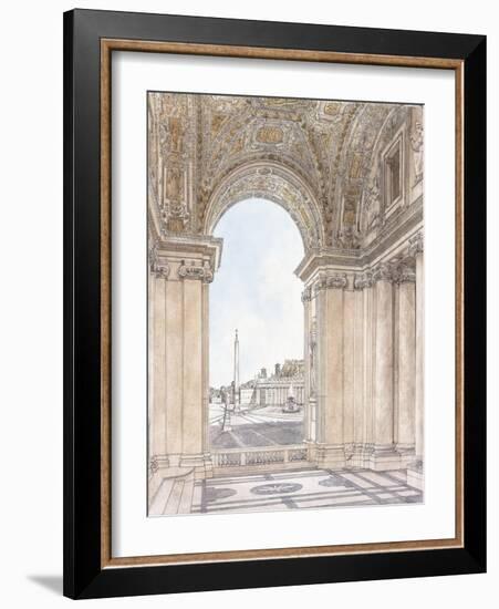 A View of the Piazza San Pietro-Giacomo Quarenghi-Framed Giclee Print