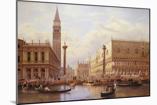 A View of the Piazzetta with the Doges Palace from the Bacino, Venice-Salomon Corrodi-Mounted Giclee Print