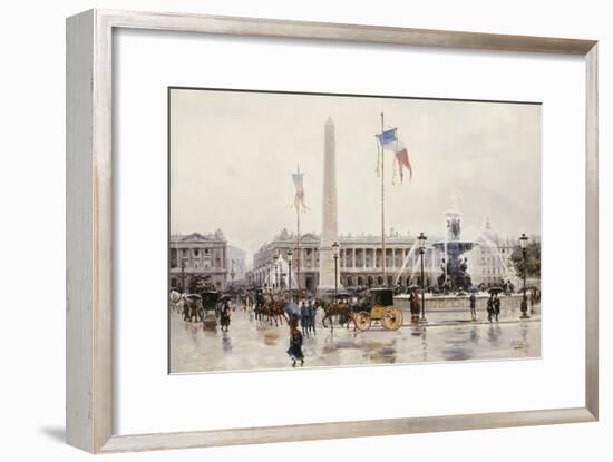 A View of the Place de la Concorde, Paris-Ulpiano Checa Y Sanz-Framed Giclee Print