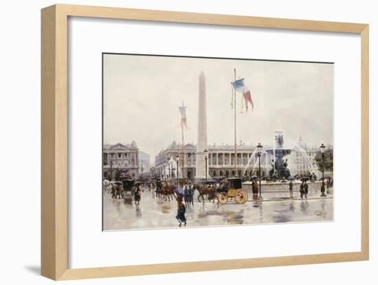 A View of the Place de la Concorde, Paris-Ulpiano Checa Y Sanz-Framed Giclee Print