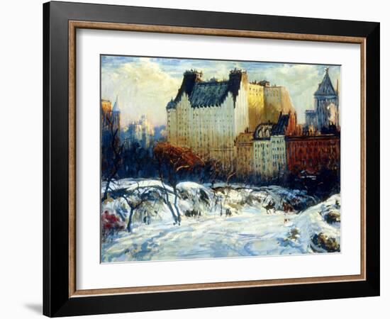 A View of the Plaza from Central Park-Arthur Clifton Goodwin-Framed Giclee Print