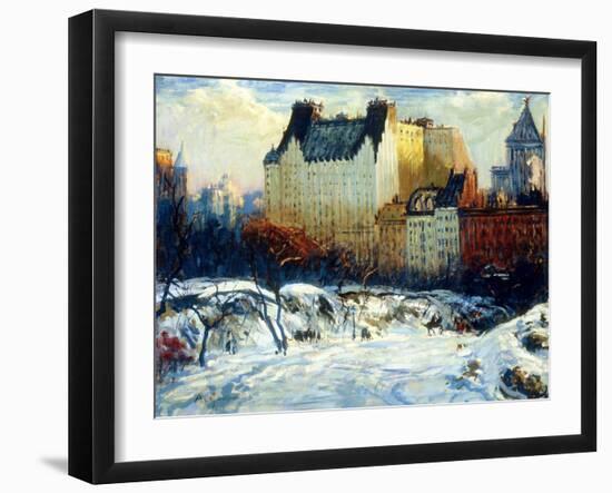 A View of the Plaza from Central Park-Arthur Clifton Goodwin-Framed Giclee Print