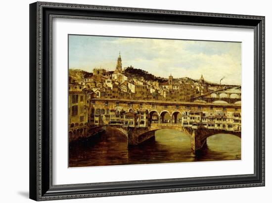 A View of the Ponte Vecchio, Florence-Antonietta Brandeis-Framed Giclee Print