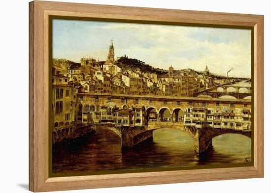 A View of the Ponte Vecchio, Florence-Antonietta Brandeis-Framed Premier Image Canvas
