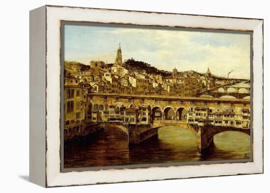 A View of the Ponte Vecchio, Florence-Antonietta Brandeis-Framed Premier Image Canvas