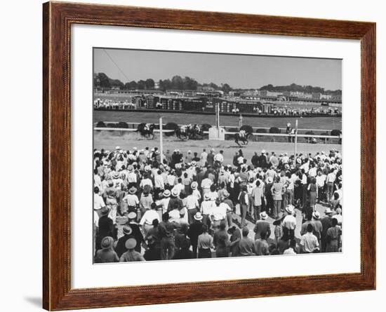 A View of the Preakness Dog Race on the Pimlico Race Tracks-null-Framed Photographic Print