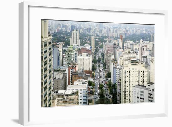 A View of the Sao Paulo Skyline from Jardins, Sao Paulo, Brazil, South America-Alex Robinson-Framed Photographic Print