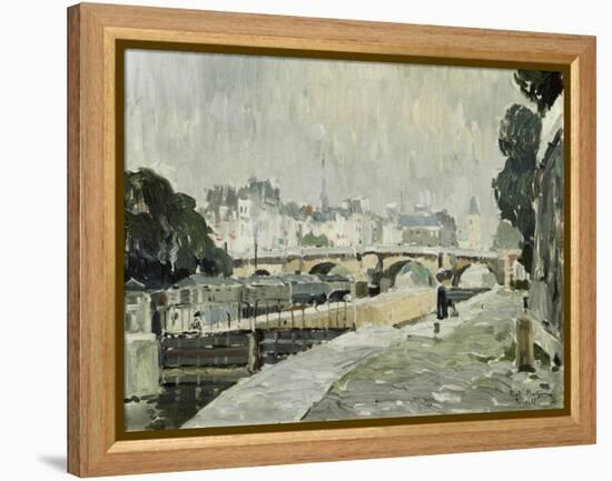 A View of the Seine, Paris-Paul Mathieu-Framed Premier Image Canvas