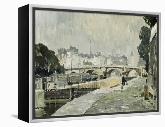 A View of the Seine, Paris-Paul Mathieu-Framed Premier Image Canvas