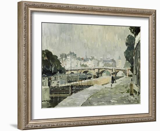 A View of the Seine, Paris-Paul Mathieu-Framed Giclee Print