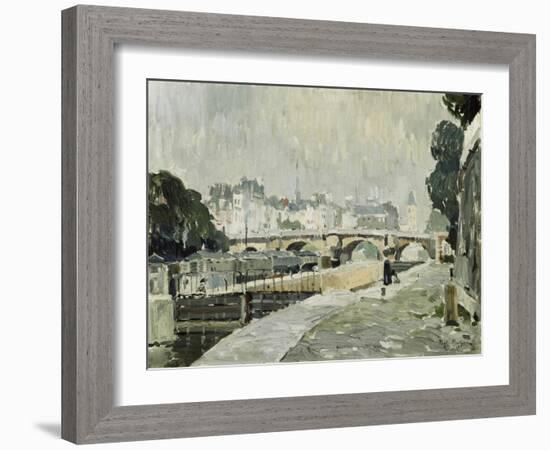 A View of the Seine, Paris-Paul Mathieu-Framed Giclee Print