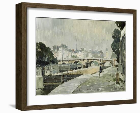 A View of the Seine, Paris-Paul Mathieu-Framed Giclee Print