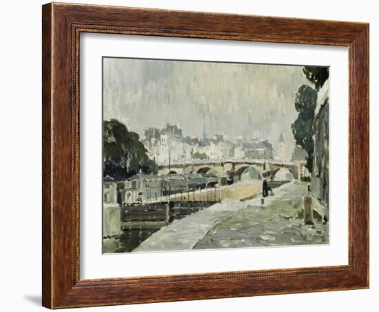 A View of the Seine, Paris-Paul Mathieu-Framed Giclee Print