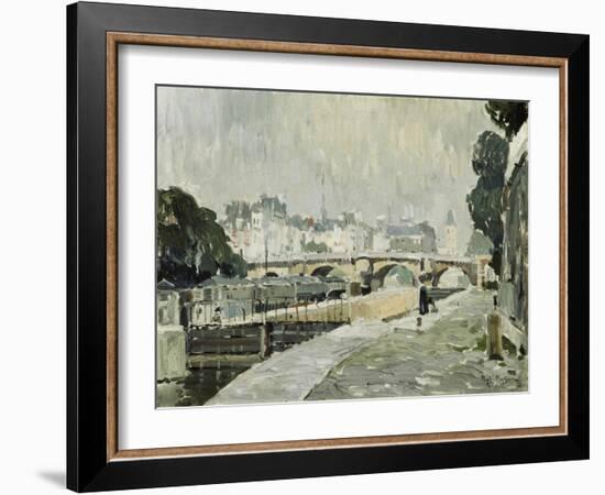 A View of the Seine, Paris-Paul Mathieu-Framed Giclee Print