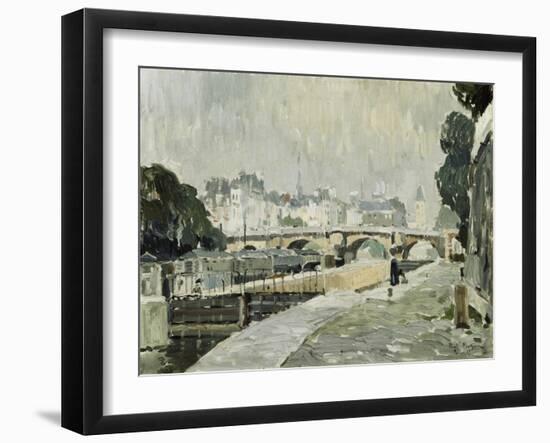 A View of the Seine, Paris-Paul Mathieu-Framed Giclee Print