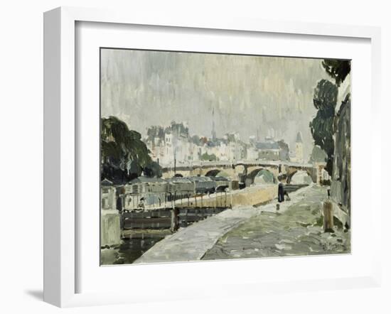 A View of the Seine, Paris-Paul Mathieu-Framed Giclee Print