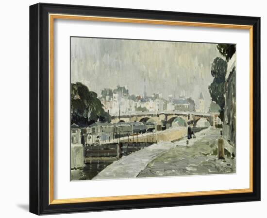 A View of the Seine, Paris-Paul Mathieu-Framed Giclee Print