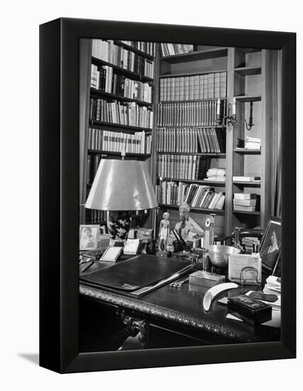 A View of the Surface of Thomas Mann's Working Desk, in His Princeton Home-Hansel Mieth-Framed Premier Image Canvas