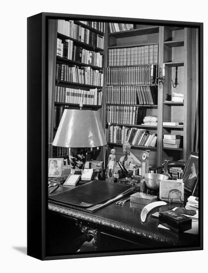 A View of the Surface of Thomas Mann's Working Desk, in His Princeton Home-Hansel Mieth-Framed Premier Image Canvas