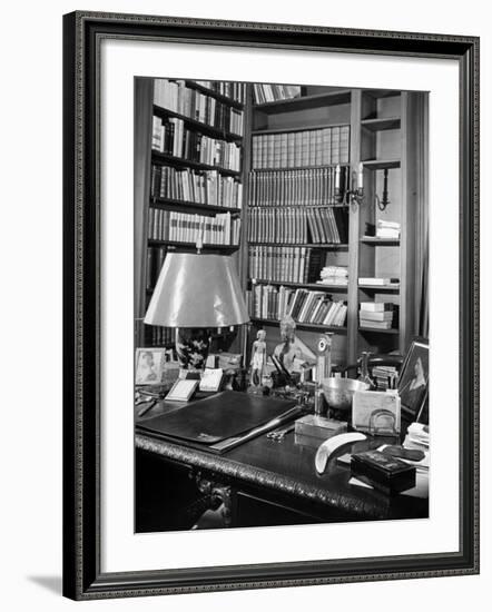 A View of the Surface of Thomas Mann's Working Desk, in His Princeton Home-Hansel Mieth-Framed Premium Photographic Print