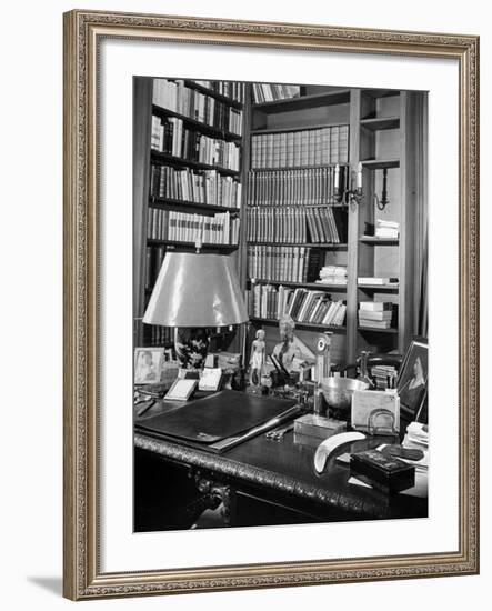 A View of the Surface of Thomas Mann's Working Desk, in His Princeton Home-Hansel Mieth-Framed Premium Photographic Print