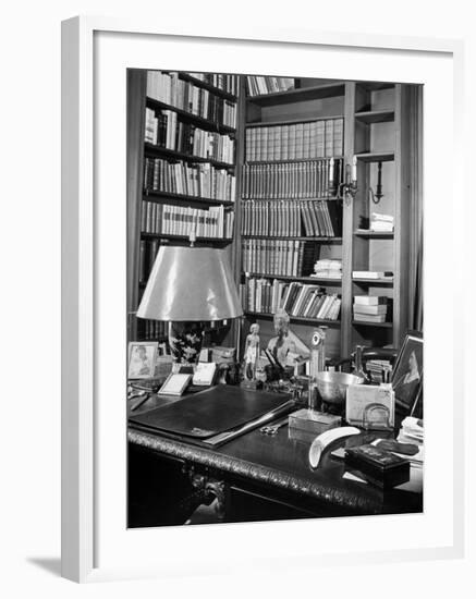 A View of the Surface of Thomas Mann's Working Desk, in His Princeton Home-Hansel Mieth-Framed Premium Photographic Print