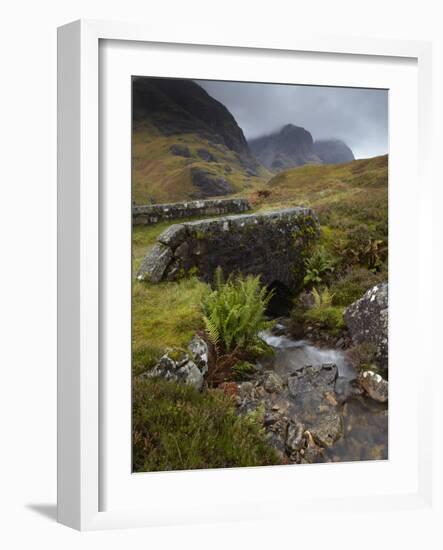 A View of the Three Sisters of Glencoe from the Military Road, Glencoe, Argyll, Scotland, United Ki-Jon Gibbs-Framed Photographic Print