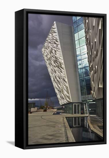 A view of the Titanic Museum, in the Titanic Quarter, Belfast, Ulster, Northern Ireland, United Kin-Nigel Hicks-Framed Premier Image Canvas