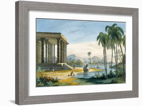 A View of Tinnevely, Illustration from 'L'Inde Francaise', Engraved by Chabrelle, Paris, C.1827-35-M.E. Burnouf-Framed Giclee Print