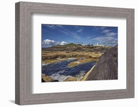 A view of Valentia Island lighthouse, Valentia Island, Skelligs Ring, Ring of Kerry, County Kerry,-Nigel Hicks-Framed Photographic Print