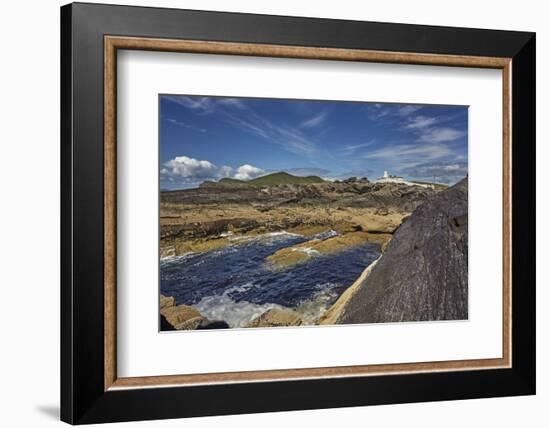 A view of Valentia Island lighthouse, Valentia Island, Skelligs Ring, Ring of Kerry, County Kerry,-Nigel Hicks-Framed Photographic Print