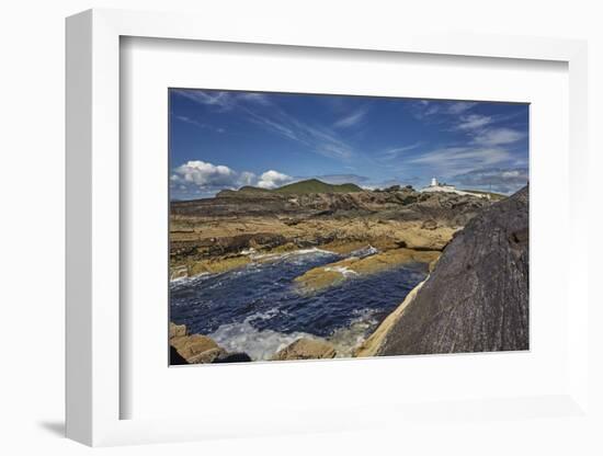 A view of Valentia Island lighthouse, Valentia Island, Skelligs Ring, Ring of Kerry, County Kerry,-Nigel Hicks-Framed Photographic Print