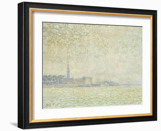 A View of Veere, Misty Morning, 1906-Théo van Rysselberghe-Framed Giclee Print