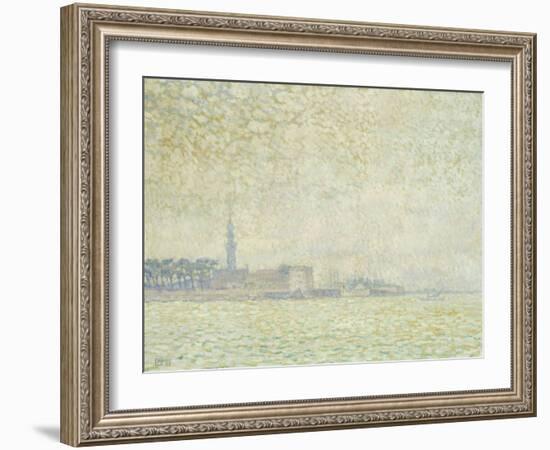 A View of Veere, Misty Morning, 1906-Théo van Rysselberghe-Framed Giclee Print