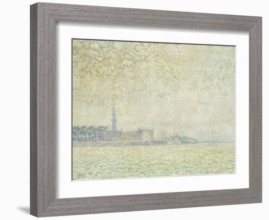 A View of Veere, Misty Morning, 1906-Théo van Rysselberghe-Framed Giclee Print