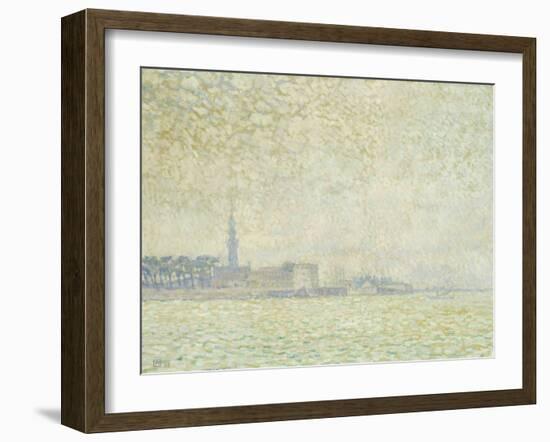 A View of Veere, Misty Morning, 1906-Théo van Rysselberghe-Framed Giclee Print